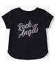 UCB Cotton Knit Half Sleeves T-Shirt with Rock Angels Print - Black