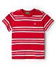 UCB Cotton Knit Half sleeves Striped T-Shirt - Red