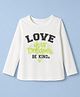 UCB Cotton Woven Full Sleeves T-Shirt with Love Your Dreams Print - Offwhite