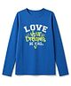 UCB Cotton Woven Full Sleeves T-Shirt with Love Your Dreams Print - Blue
