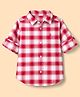 UCB Cotton Woven Full Sleeves Shirt With Checks - Red