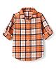 UCB Cotton Woven Full Sleeves Twill Checks Shirt - Orange