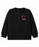 Honeyhap Premium 100% Cotton Terry Knit Bio Finish Sweatshirt with Full Sleeves and World Explorer Text Print - Black