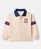 Honeyhap Premium 100% Cotton Terry Sweatshirt with Full Sleeves & Letter Applique -Cream