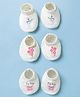 Doodle Poodle 100% Cotton Interlock Knit Booties with Little Fairy, Floral & Butterfly Print Pack of 3 - White