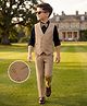 Mark & Mia Cotton Mix Woven Full Sleeves Solid Party Suit With Bow - Brown & Black