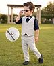 Mark & Mia Cotton Mix Woven Full Sleeves Party Suit With Bow - Grey