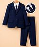 Mark & Mia Cotton Mixes Woven Full Sleeves Floral Printed 3 Piece Party Suit with Printed Tie - Navy Blue