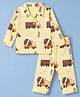 Doodle Poodle 100% Cotton Single Jersey Knit Full Sleeves Co-Ords Shirt & Pyjama Night Suit with Truck Print - Yellow