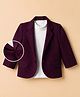 Mark & Mia Cotton Blend Woven Full Sleeves Solid Party Wear Blazers With Tee -Purple