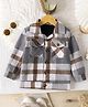 Mark & Mia Full Sleeves Checked Jacket With Pockets - Grey