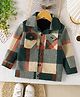Mark & Mia Full Sleeves Color Blocked Jacket With Front Pockets - Dark Green