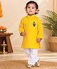 JBN Creation Cotton Woven Fathers Day Theme Full Sleeves Father & Son Printed Kurta & Pyjama Set - Yellow