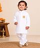 JBN Creation Cotton Woven Fathers Day Theme Full Sleeves My Dad Is My Hero Text Printed Kurta & Pyjama Set - White