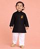 JBN Creation Cotton Woven Full Sleeves Happy Onam Text Printed Kurta & Pyjama Set - Black