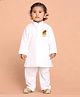 JBN Creation Cotton Woven Full Sleeves Happy Onam Text Printed Kurta & Pyjama Set - White
