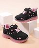 Cute Walk By Babyhug Velcro Closure Sneaker Shoes With Heart Print - Black