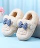 Cute Walk by Babyhug Slip On Winter Shoes With Bow Applique - Beige
