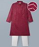 EARTHY TOUCH Woven Full Sleeves Self Embroidered & Sequinned Kurta Pajama Set - Dark Red