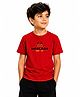 Sportking Cotton Blend Knit  Half Sleeves Heylads Text Printed Tee - Red