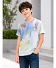 Sportking Cotton Blend Knit Half Sleeves Tie Dye Tee - Sky Blue