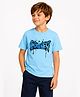 Sportking Cotton Blend Knit Half Sleeves Coolest Text Printed Tee - Sky Blue