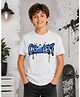 Sportking Cotton Blend Knit Half Sleeves Coolest Text Printed Tee - Light Grey