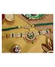 Kamule Unisex Set of 2 Royal Floral Classic and Lumba Rakhi Set - Green & Gold