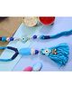 Kamule Unisex Set of 2 Evil Eye Beaded Tassel Rakhi - Blue