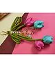 Kamule Girls Tulip Flower Tassel Lumba Rakhi - Pink & Green
