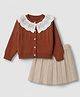 Mark & Mia Viscose Sweater set with Lace Detailing - Brown
