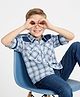Arias Cotton Woven Checks Shirt with Full Sleeves in Blue for 6-7 Years