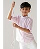 Tales & Stories Cotton Knit Full Sleeves Striped Shirt - Pink