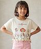 Tales & Stories 100% Cotton Knit Half Sleeves Cool Ducks Printed Top - Off White