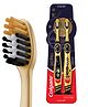 Colgate Harry Potter Kids Toothbrush for 6+ Years Soft Bristles with Raised Tip & Suction Cup Pack of 2 - Withe, Gold & Black