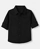 Babyhug 100% Cotton Woven Solid Shirt with Full Sleeves - Black