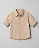 Babyhug 100% Cotton Woven Solid Shirt with Full Sleeves in Beige for 4-5 Years