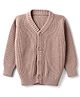 I Bears Cotton Knit Full Sleeves Front Open Sweater With Cable Knit Design - Pink