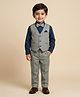 Rikidoos Cotton Woven Full Sleeves 3 Piece Suit with Bow &  Floral Embroidery - Peacock Green