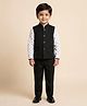 Rikidoos Cotton Woven Full Sleeves 3 Piece Party Suit Umbrella Print - Black & White
