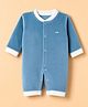 Mom's pet Velvet Knit Full Sleeves Solid Winter Romper - Turquoise