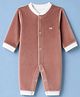 Mom's pet Velvet Knit Full Sleeves Solid Winter Romper - Rust