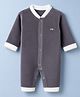 Mom's pet Velvet Knit Full Sleeves Solid Winter Romper - Grey