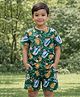 Nottie Planet Cotton Knit Half Sleeves Banana Printed Coordinating Shirt & Shorts Set - Multi Colour