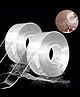 ADKD Transparent Double Sided Nano Tape Roll, Strong Reusable Gel Mounting Tape For Wall, Kitchen, Bathroom, Office, No Drill Adhesive Tape For Home Utility (Pack of 2)