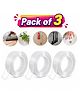 ADKD Transparent Double Sided Nano Tape Roll, Strong Reusable Gel Mounting Tape For Wall, Kitchen, Bathroom, Office, No Drill Adhesive Tape For Home Utility (Pack of 3)