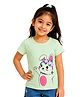 Sportking Cotton Blend Knit Half Sleeves Bunny Printed Tee - Light Green