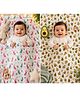 Reexplore Muslin Cotton Swaddle for Newborns , Ultra Soft Organic Baby Wrap Blanket , - Pack of 2 - Red Lemon White