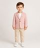 Rikidoos Embosis Hosiery Woven Full Sleeves Blazer - Light Pink