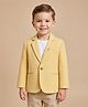 Rikidoos Embosis Hosiery Woven Full Sleeves Blazer - Yellow